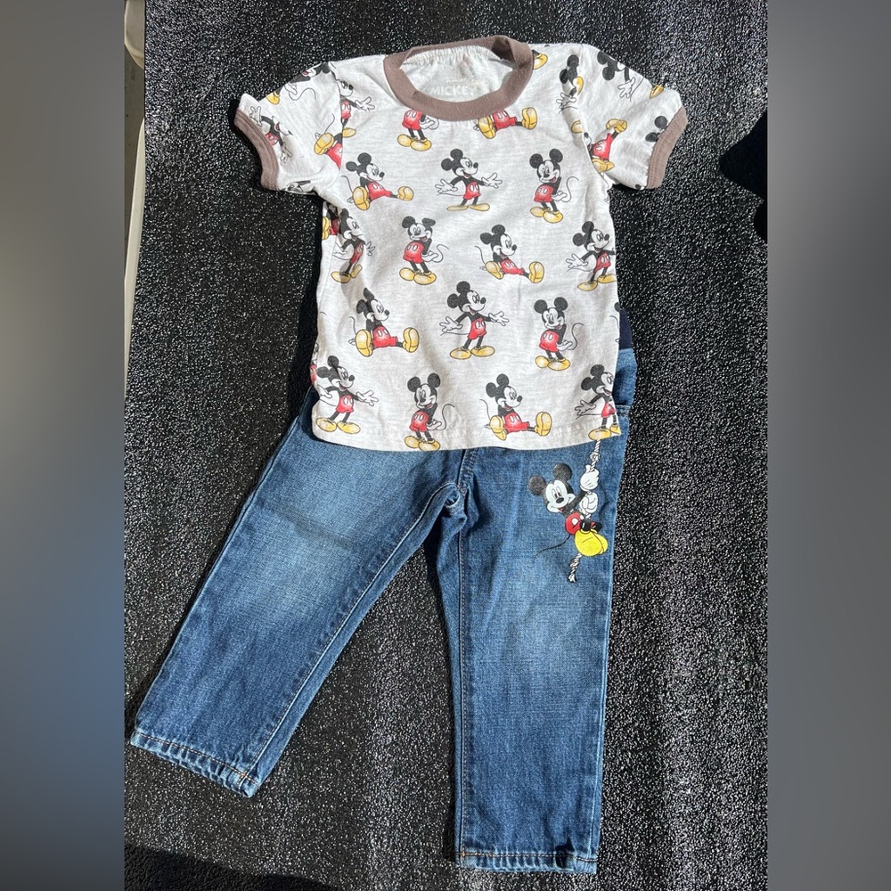 Disney Mickey Mouse Kids T-Shirt - White and Black